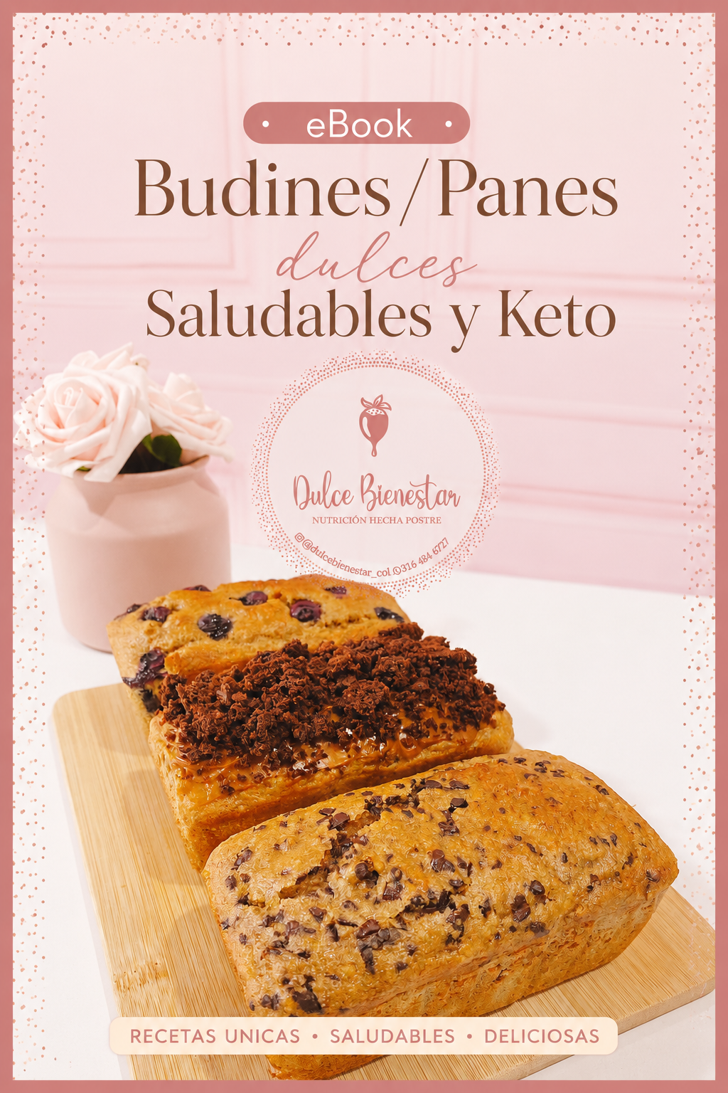 Portada del eBook de budines y panes dulces saludables y keto